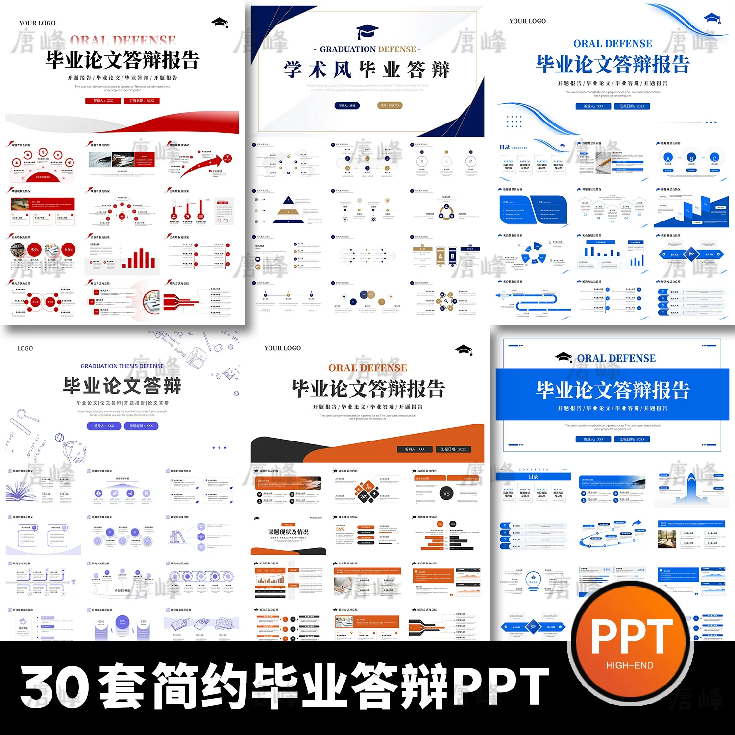 高级感简约学术风大学生研究生毕业答辩开题报告动态通用ppt模板