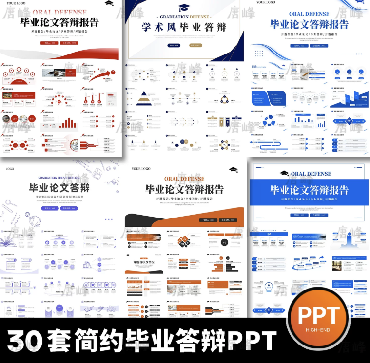 高级感简约学术风大学生研究生毕业答辩开题报告动态通用ppt模板